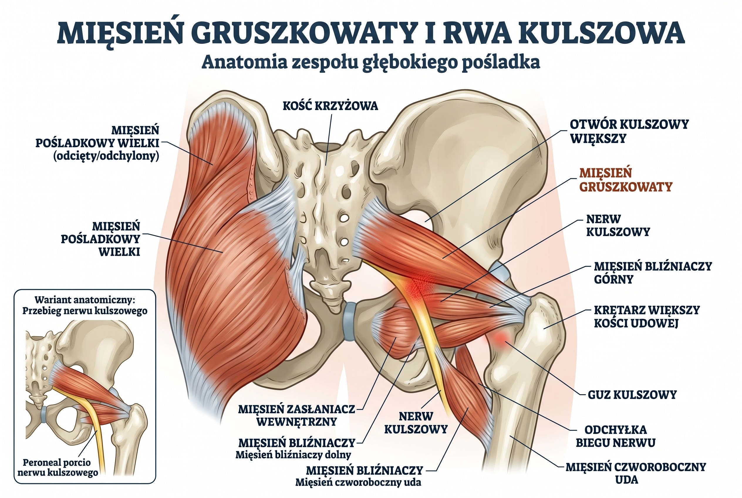Pl Rwa Mięsień gruszkowaty i rwa kulszowa - zespołu głębokiego pośladka
